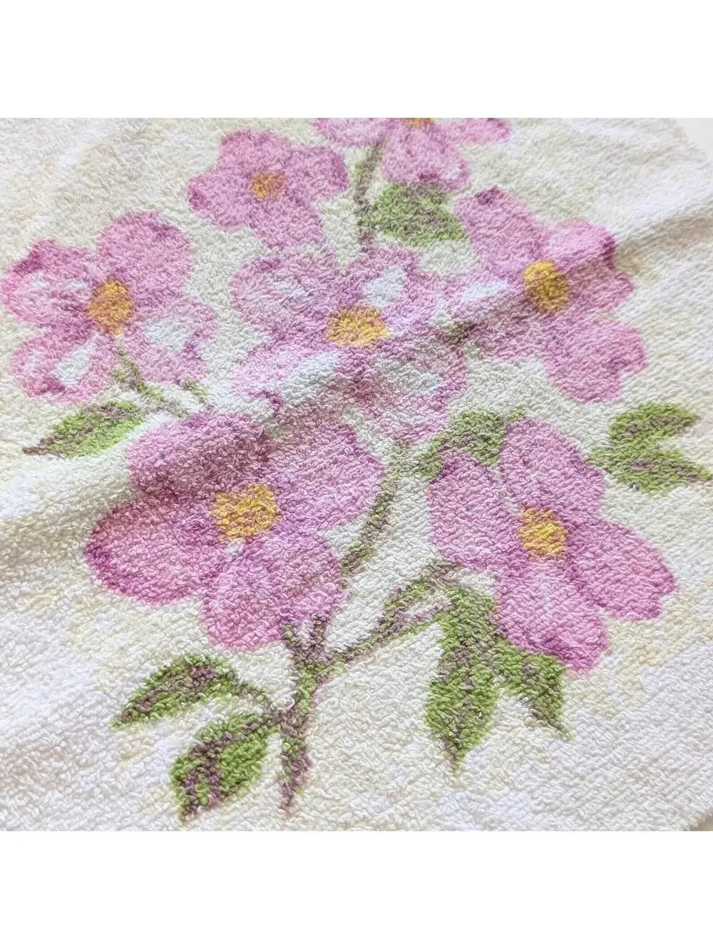 Vintage Pink & Purple Towel Set - Washcloth - Fingertip Towel